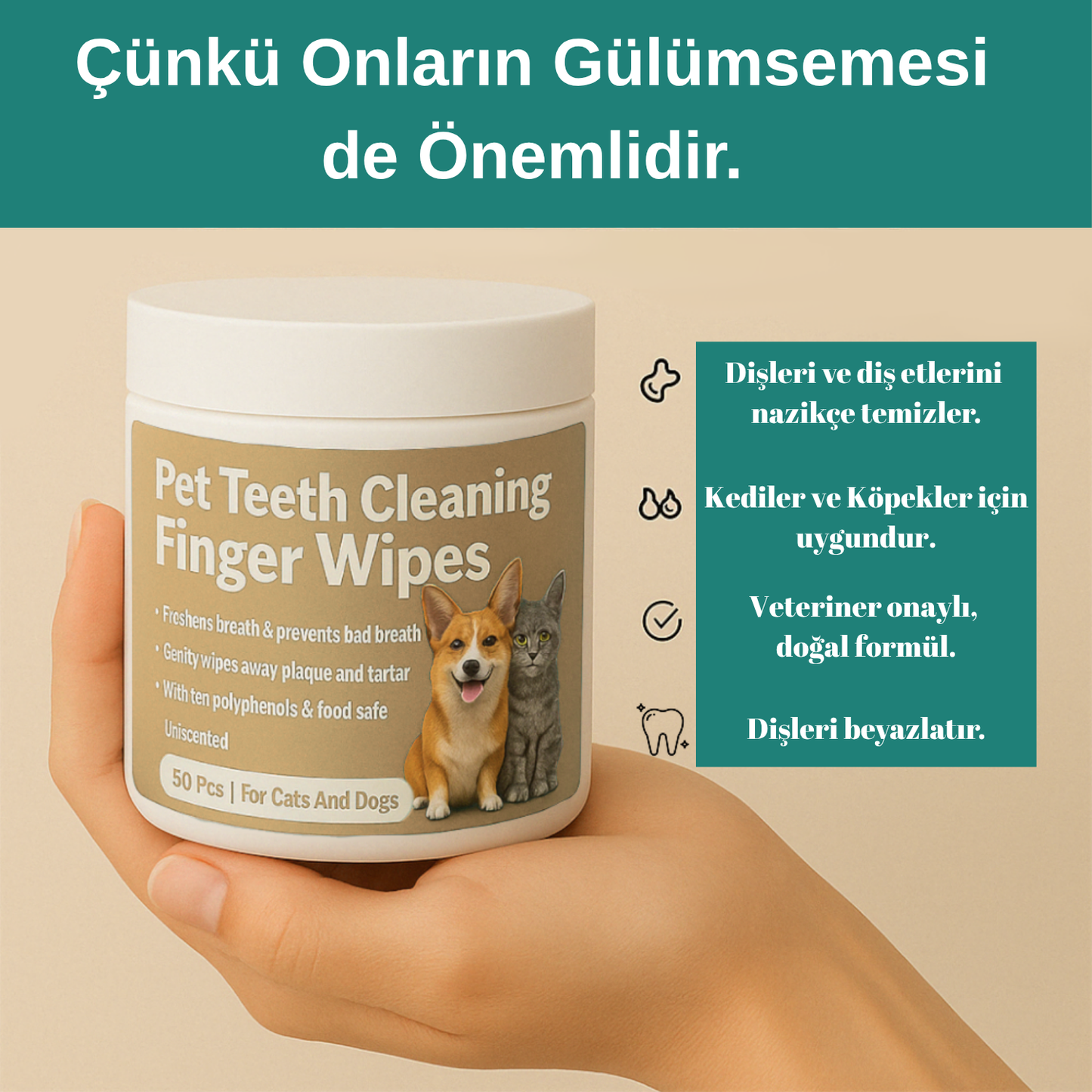 Evcil Hayvan Doğal Diş Mendilleri